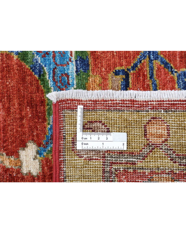 Humna 9' 1" X 10' 7" Hand Knotted Wool Rug 9' 1" X 10' 7" (277 X 322) / Red / Wool