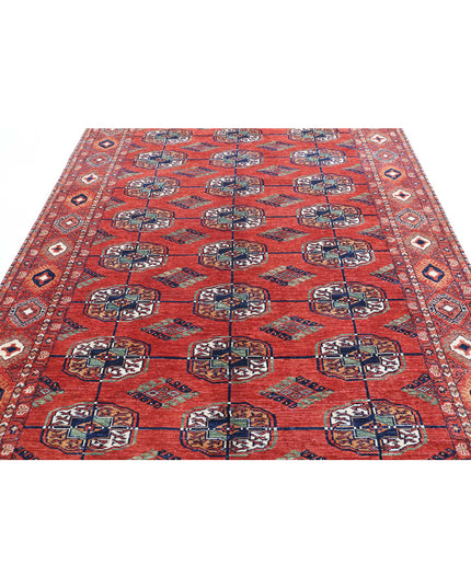 Humna 6' 8" X 9' 8" Hand Knotted Wool Rug 6' 8" X 9' 8" (203 X 295) / Red / Wool