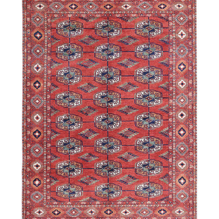Humna 6' 8" X 9' 8" Hand Knotted Wool Rug 6' 8" X 9' 8" (203 X 295) / Red / Wool