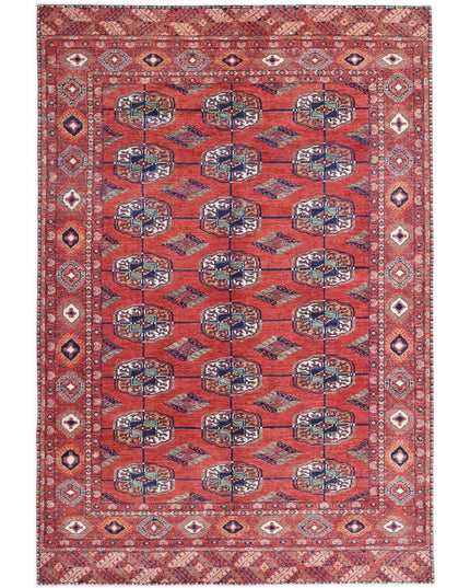 Humna 6' 8" X 9' 8" Hand Knotted Wool Rug 6' 8" X 9' 8" (203 X 295) / Red / Wool