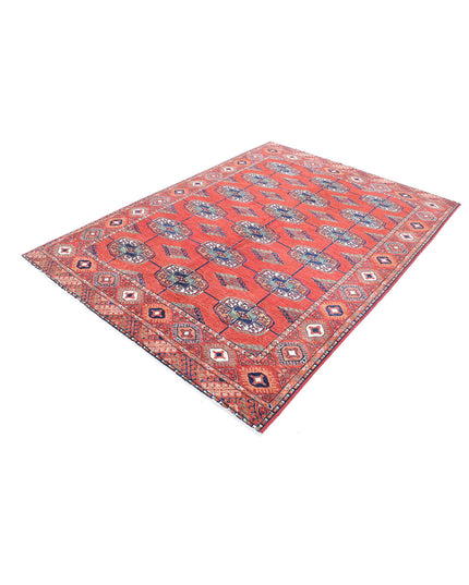 Humna 5' 6" X 7' 11" Hand Knotted Wool Rug 5' 6" X 7' 11" (168 X 241) / Red / Wool
