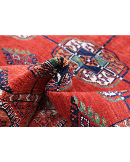 Humna 5' 6" X 7' 11" Hand Knotted Wool Rug 5' 6" X 7' 11" (168 X 241) / Red / Wool