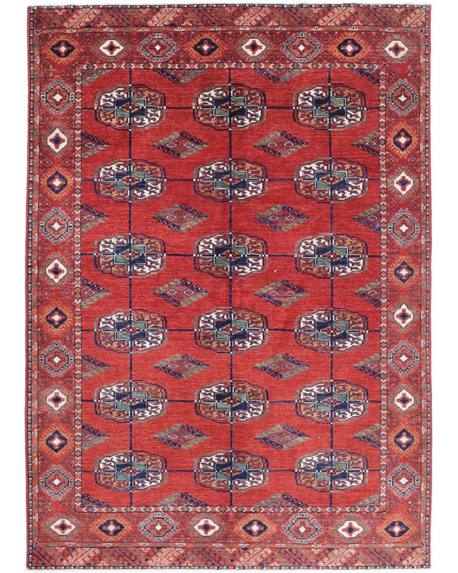 Humna 5' 6" X 7' 11" Hand Knotted Wool Rug 5' 6" X 7' 11" (168 X 241) / Red / Wool