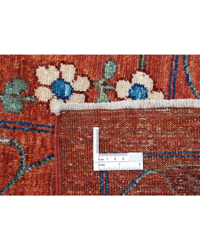 Humna 9' 1" X 10' 8" Hand Knotted Wool Rug 9' 1" X 10' 8" (277 X 325) / Rust / Wool