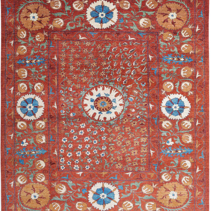 Humna 9' 1" X 10' 8" Hand Knotted Wool Rug 9' 1" X 10' 8" (277 X 325) / Rust / Wool