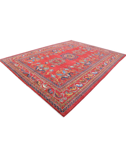 Humna 10' 3" X 13' 10" Hand Knotted Wool Rug 10' 3" X 13' 10" (312 X 422) / Red / Wool