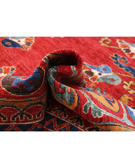 Humna 10' 3" X 13' 10" Hand Knotted Wool Rug 10' 3" X 13' 10" (312 X 422) / Red / Wool