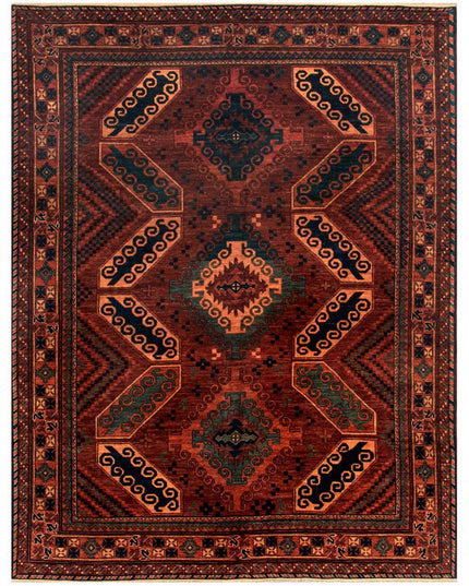 Humna 8' 3" X 10' 7" Hand Knotted Wool Rug 8' 3" X 10' 7" (251 X 322) / Brown / Wool