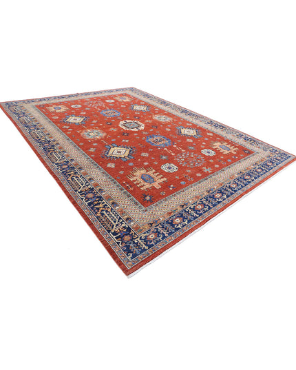 Humna 10' 0" X 13' 5" Hand Knotted Wool Rug 10' 0" X 13' 5" (305 X 409) / Red / Wool