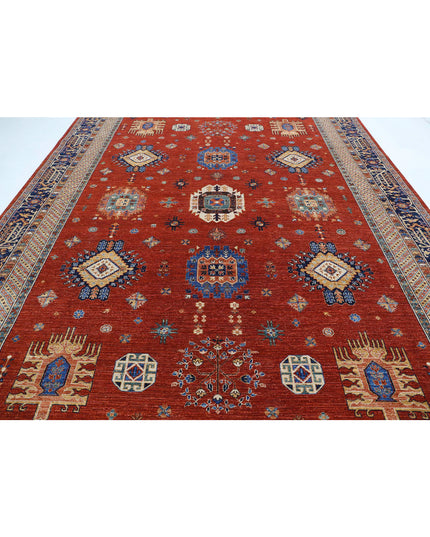 Humna 10' 0" X 13' 5" Hand Knotted Wool Rug 10' 0" X 13' 5" (305 X 409) / Red / Wool
