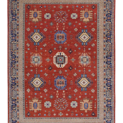 Humna 10' 0" X 13' 5" Hand Knotted Wool Rug 10' 0" X 13' 5" (305 X 409) / Red / Wool