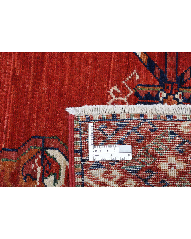 Humna 9' 10" X 14' 3" Hand Knotted Wool Rug 9' 10" X 14' 3" (300 X 434) / Red / Wool