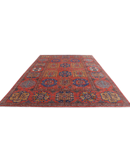 Humna 10' 3" X 14' 4" Hand Knotted Wool Rug 10' 3" X 14' 4" (312 X 437) / Red / Wool