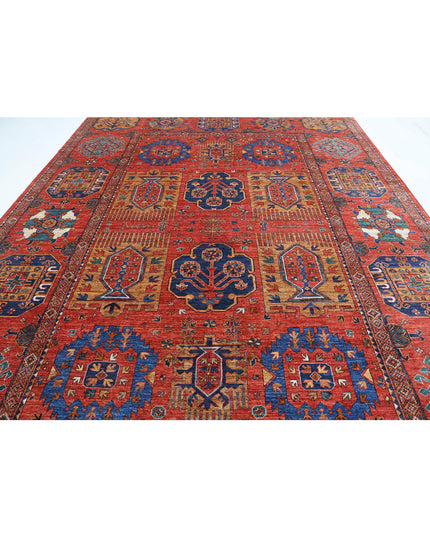 Humna 10' 3" X 14' 4" Hand Knotted Wool Rug 10' 3" X 14' 4" (312 X 437) / Red / Wool