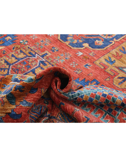 Humna 10' 3" X 14' 4" Hand Knotted Wool Rug 10' 3" X 14' 4" (312 X 437) / Red / Wool