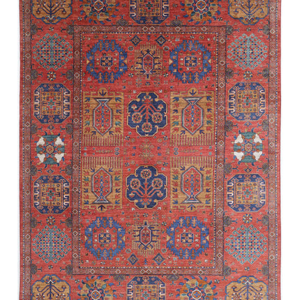 Humna 10' 3" X 14' 4" Hand Knotted Wool Rug 10' 3" X 14' 4" (312 X 437) / Red / Wool