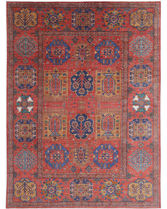 Humna 10' 3" X 14' 4" Hand Knotted Wool Rug 10' 3" X 14' 4" (312 X 437) / Red / Wool