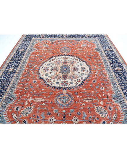 Humna 8' 11" X 10' 10" Hand Knotted Wool Rug 8' 11" X 10' 10" (272 X 330) / Rust / Wool