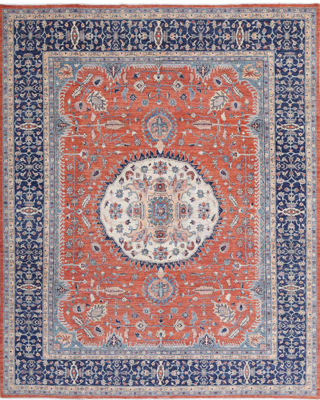 Humna 8' 11" X 10' 10" Hand Knotted Wool Rug 8' 11" X 10' 10" (272 X 330) / Rust / Wool