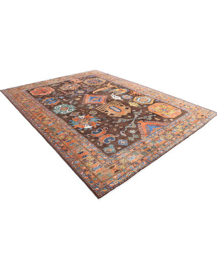 Humna 9' 10" X 12' 1" Hand Knotted Wool Rug 9' 10" X 12' 1" (300 X 368) / Brown / Wool