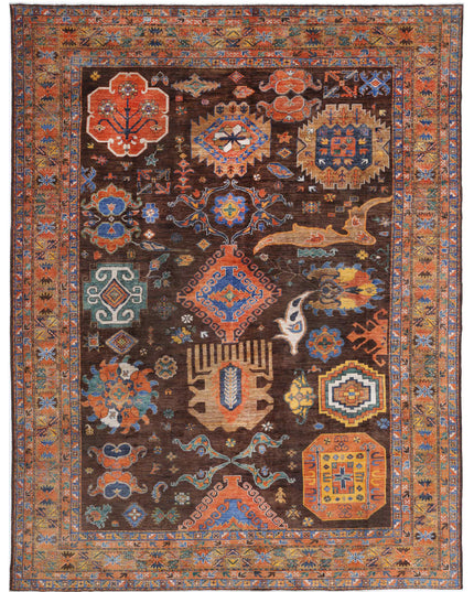 Humna 9' 10" X 12' 1" Hand Knotted Wool Rug 9' 10" X 12' 1" (300 X 368) / Brown / Wool