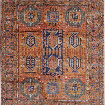 Humna 8' 5" X 9' 10" Hand Knotted Wool Rug 8' 5" X 9' 10" (257 X 300) / Gold / Wool