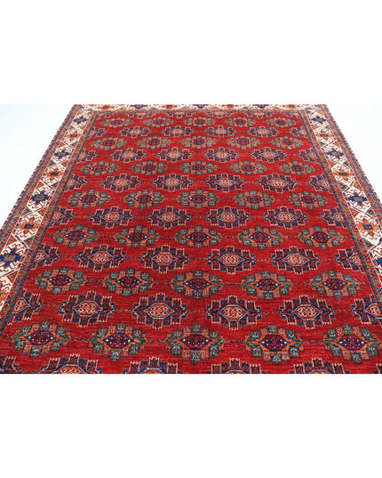 Humna 8' 1" X 9' 9" Hand Knotted Wool Rug 8' 1" X 9' 9" (246 X 297) / Red / Wool