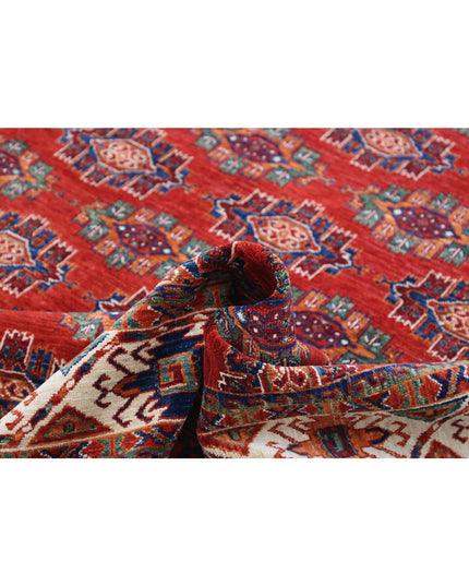 Humna 8' 1" X 9' 9" Hand Knotted Wool Rug 8' 1" X 9' 9" (246 X 297) / Red / Wool