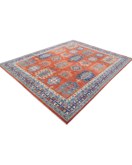 Humna 7' 8" X 9' 7" Hand Knotted Wool Rug 7' 8" X 9' 7" (234 X 292) / Red / Wool
