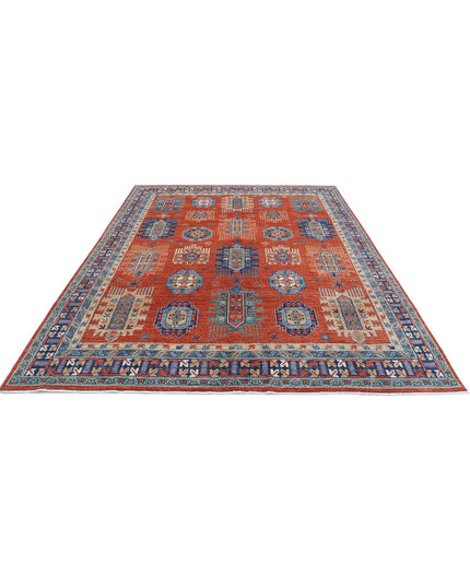 Humna 7' 8" X 9' 7" Hand Knotted Wool Rug 7' 8" X 9' 7" (234 X 292) / Red / Wool