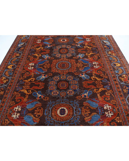 Humna 8' 1" X 9' 9" Hand Knotted Wool Rug 8' 1" X 9' 9" (246 X 297) / Brown / Wool