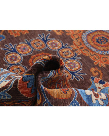 Humna 8' 1" X 9' 9" Hand Knotted Wool Rug 8' 1" X 9' 9" (246 X 297) / Brown / Wool