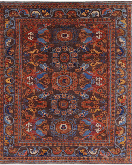Humna 8' 1" X 9' 9" Hand Knotted Wool Rug 8' 1" X 9' 9" (246 X 297) / Brown / Wool