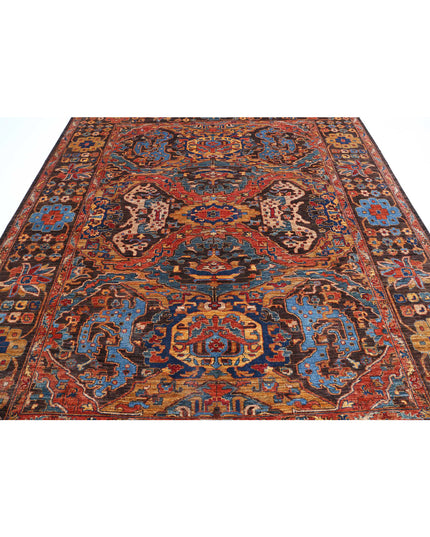 Humna 8' 1" X 9' 8" Hand Knotted Wool Rug 8' 1" X 9' 8" (246 X 295) / Brown / Wool