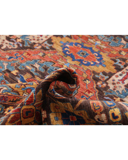 Humna 8' 1" X 9' 8" Hand Knotted Wool Rug 8' 1" X 9' 8" (246 X 295) / Brown / Wool