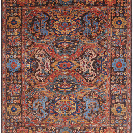 Humna 8' 1" X 9' 8" Hand Knotted Wool Rug 8' 1" X 9' 8" (246 X 295) / Brown / Wool