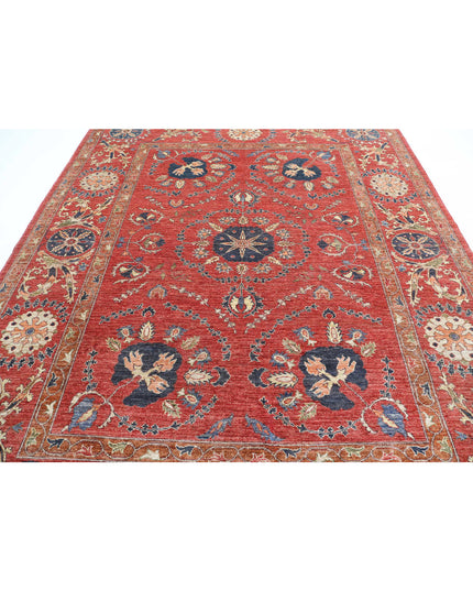 Humna 8' 4" X 10' 2" Hand Knotted Wool Rug 8' 4" X 10' 2" (254 X 310) / Red / Wool