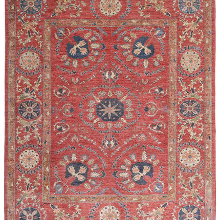 Humna 8' 4" X 10' 2" Hand Knotted Wool Rug 8' 4" X 10' 2" (254 X 310) / Red / Wool