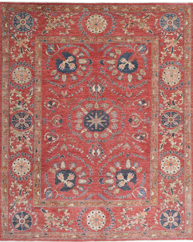 Humna 8' 4" X 10' 2" Hand Knotted Wool Rug 8' 4" X 10' 2" (254 X 310) / Red / Wool
