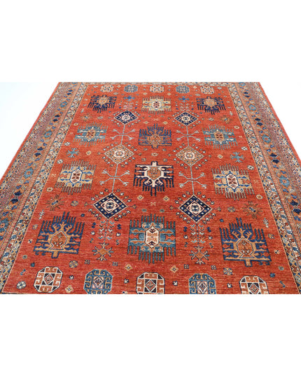 Humna 7' 11" X 9' 8" Hand Knotted Wool Rug 7' 11" X 9' 8" (241 X 295) / Rust / Wool