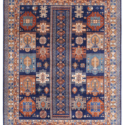 Humna 8' 1" X 10' 0" Hand Knotted Wool Rug 8' 1" X 10' 0" (246 X 305) / Blue / Wool