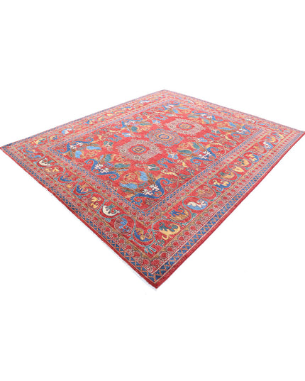 Humna 8' 1" X 9' 8" Hand Knotted Wool Rug 8' 1" X 9' 8" (246 X 295) / Red / Wool