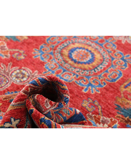 Humna 8' 1" X 9' 8" Hand Knotted Wool Rug 8' 1" X 9' 8" (246 X 295) / Red / Wool