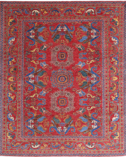 Humna 8' 1" X 9' 8" Hand Knotted Wool Rug 8' 1" X 9' 8" (246 X 295) / Red / Wool