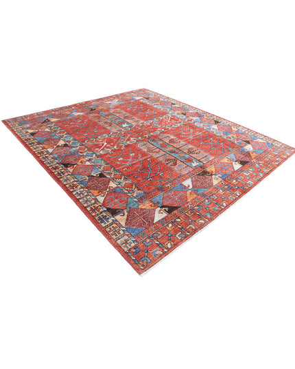 Humna 8' 5" X 9' 10" Hand Knotted Wool Rug 8' 5" X 9' 10" (257 X 300) / Red / Wool