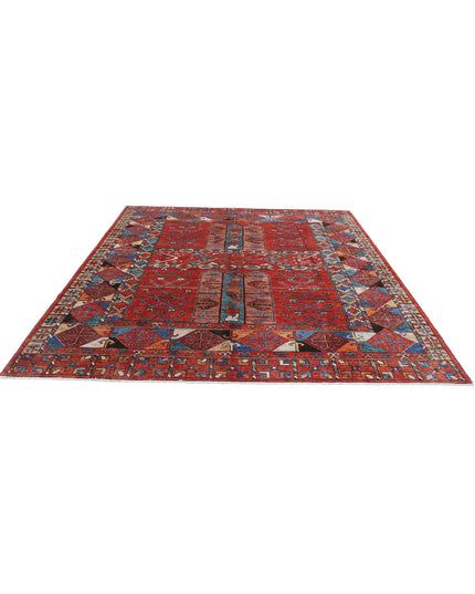 Humna 8' 5" X 9' 10" Hand Knotted Wool Rug 8' 5" X 9' 10" (257 X 300) / Red / Wool