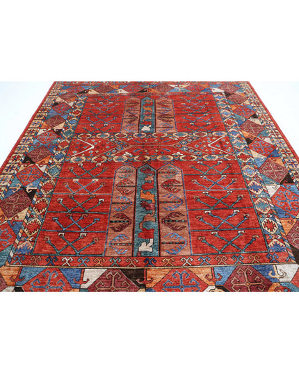 Humna 8' 5" X 9' 10" Hand Knotted Wool Rug 8' 5" X 9' 10" (257 X 300) / Red / Wool
