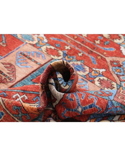 Humna 8' 5" X 9' 10" Hand Knotted Wool Rug 8' 5" X 9' 10" (257 X 300) / Red / Wool