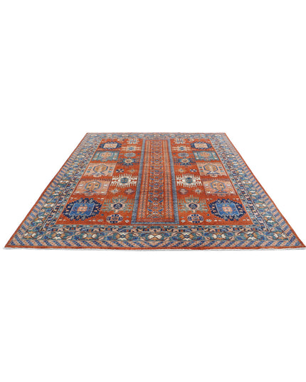 Humna 7' 10" X 9' 6" Hand Knotted Wool Rug 7' 10" X 9' 6" (239 X 290) / Rust / Wool