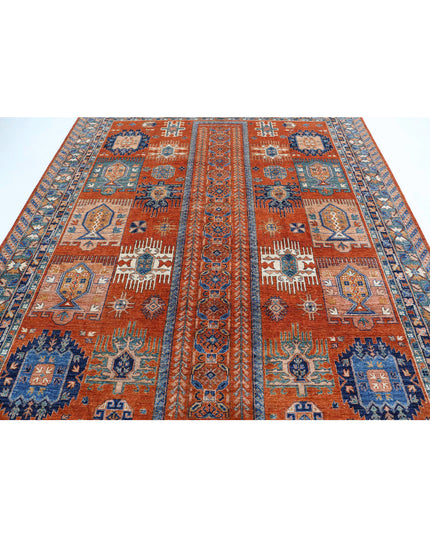 Humna 7' 10" X 9' 6" Hand Knotted Wool Rug 7' 10" X 9' 6" (239 X 290) / Rust / Wool